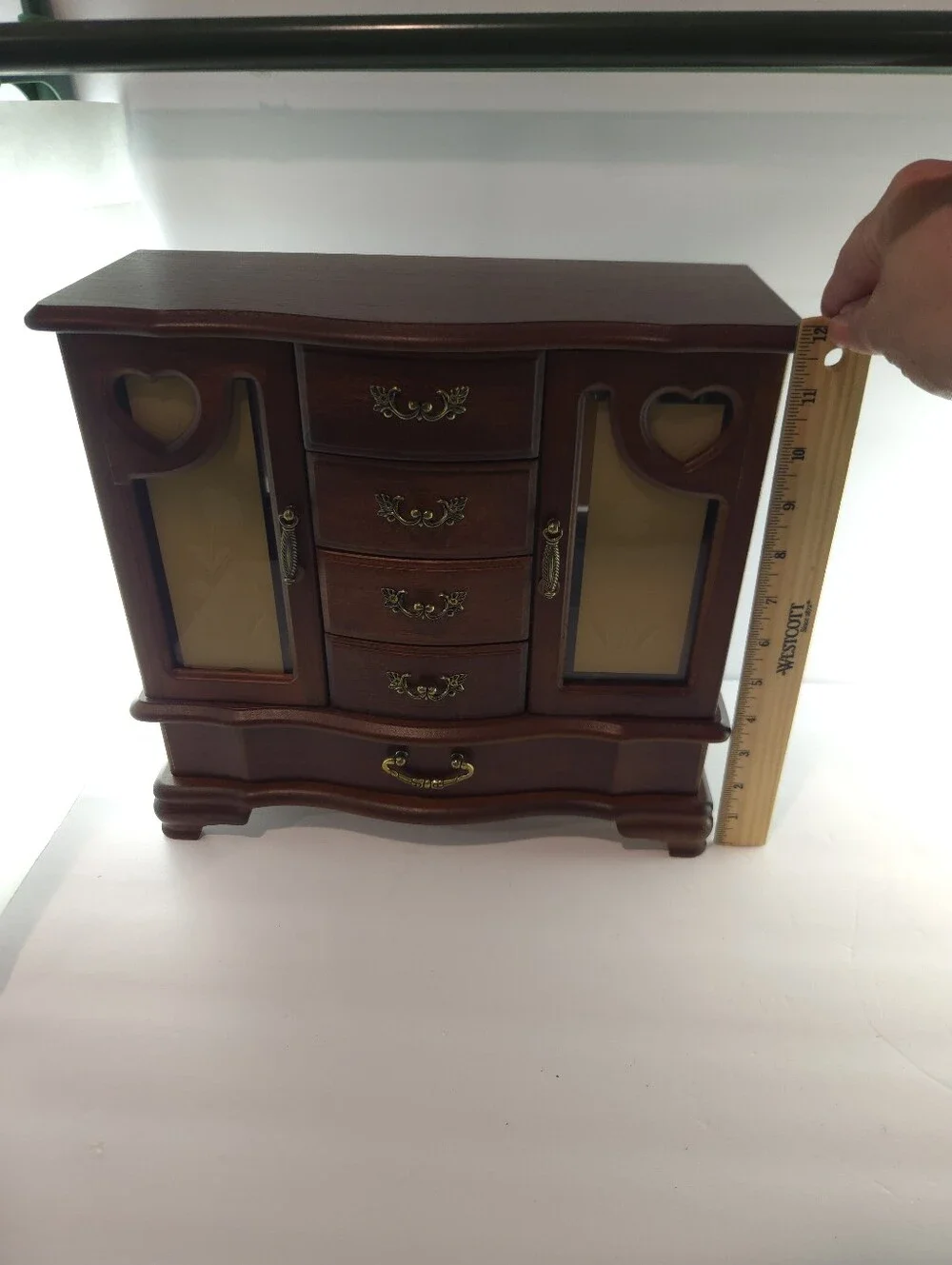 Classic Treasures Wooden Jewelry Chest Armoire - Walnut Finish